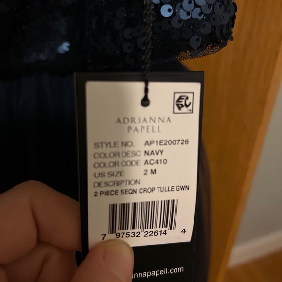 Navy Two Piece Evening Dress - Picture 3 of 3